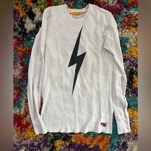 Aviator Nation White Shirt with Black Design